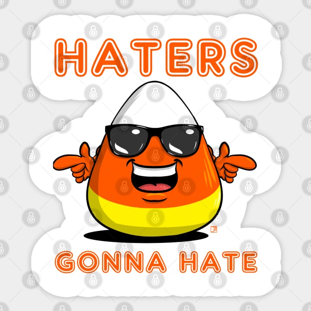 Haters Gonna Hate Candy Corn Sticker by jasonyerface
